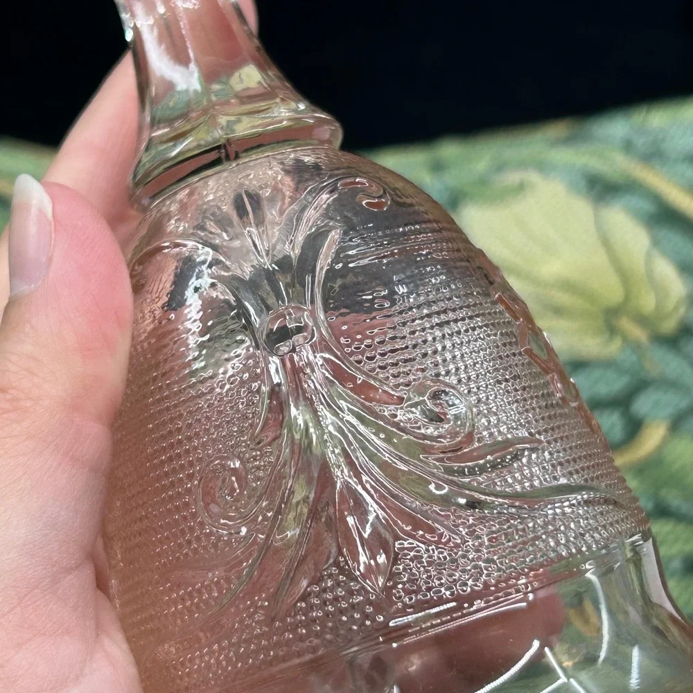 Vintage Pink Glass Tiara Sandwich Glass Bell Decorative Collectible Depression